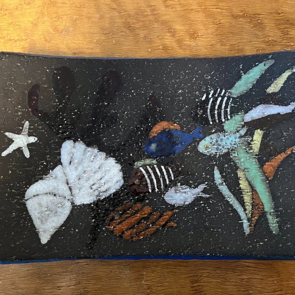 Anna-Lisa Thomson Upsala Ekeby Sweden Ceramic Spectra Fish Aquatic Shallow Dish - Picture 1 of 7